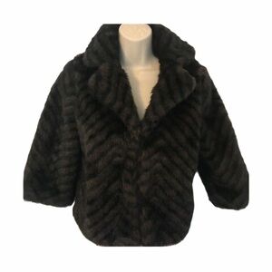 Mossimo Faux Fur Fuzzy Coat Striped Small